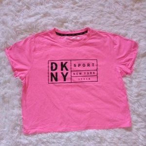 DKNY Neon Pink Cropped Tee